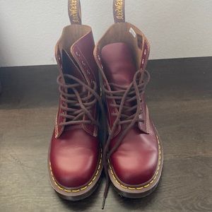 Dr. Martens made in England red boots